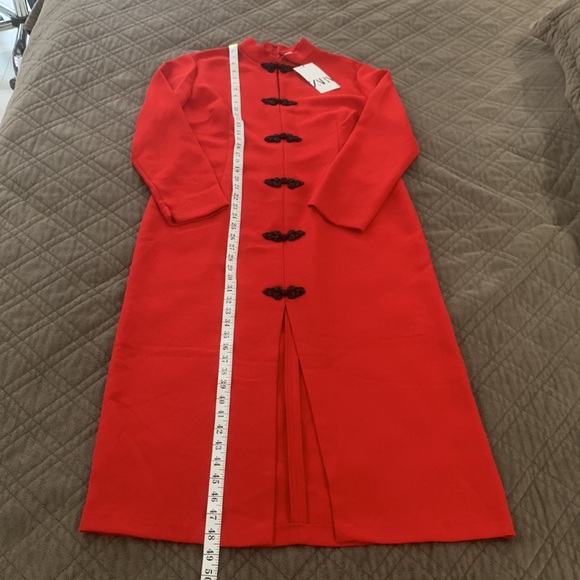 NWT Zara Red Toggle Dress size Large - Picture 16 of 17